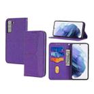 For Samaung Galaxy S22 5G Woven Texture Stitching Magnetic Horizontal Flip PU Leather Phone Case(Purple) - 1