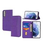 For Samaung Galaxy S22+ 5G Woven Texture Stitching Magnetic Horizontal Flip PU Leather Phone Case(Purple) - 1