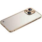 For iPhone 13 mini Metal Frame Frosted PC Shockproof Phone Case (Gold) - 1