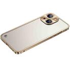 For iPhone 13 Metal Frame Frosted PC Shockproof Phone Case(Gold) - 1