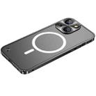 For iPhone 13 Metal Frame Frosted PC Shockproof Magsafe Case(Black) - 1