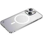 For iPhone 13 Metal Frame Frosted PC Shockproof Magsafe Case(Silver) - 1