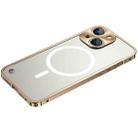 For iPhone 13 Metal Frame Frosted PC Shockproof Magsafe Case(Gold) - 1