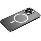 For iPhone 13 Pro Max Metal Frame Frosted PC Shockproof Magsafe Case (Black) - 1