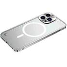 For iPhone 13 Pro Max Metal Frame Frosted PC Shockproof Magsafe Case (Silver) - 1