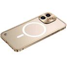 For iPhone 12 Metal Frame Frosted PC Shockproof Magsafe Case(Gold) - 1