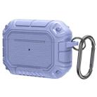 Diamond Shield Mecha TPU + PC Earphone Protective Case with Hook for AirPods Pro(Light Purple) - 1