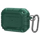 Diamond Shield Mecha TPU + PC Earphone Protective Case with Hook for AirPods Pro(Green) - 1