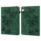 For iPad mini 6 Embossed Butterfly Pattern Horizontal Flip Leather Tablet Case(Green) - 1