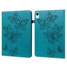 For iPad mini 6 Embossed Butterfly Pattern Horizontal Flip Leather Tablet Case(Blue) - 1
