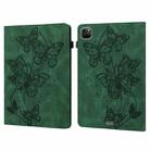 For iPad Pro 11 2022 / 2021 / Air 2020 10.9 Embossed Butterfly Leather Tablet Case(Green) - 1