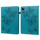 For iPad Pro 11 2022 / 2021 / Air 2020 10.9 Embossed Butterfly Leather Tablet Case(Blue) - 1