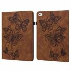 Embossed Butterfly Pattern Horizontal Flip Leather Tablet Case For iPad mini 5 / 4 / 3 / 2 / 1(Brown) - 1