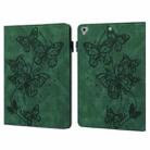 Embossed Butterfly Pattern Horizontal Flip Leather Tablet Case For iPad 9.7 (2018/2017) / Air 2 / Air(Green) - 1