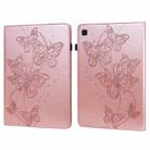 For Samsung Galaxy Tab A7 Lite T220/T225 Embossed Butterfly Pattern Horizontal Flip Leather Tablet Case(Pink) - 1