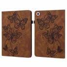 For Samsung Galaxy Tab A7 10.4 (2020) T500/T505 Embossed Butterfly Pattern Horizontal Flip Leather Tablet Case(Brown) - 1