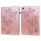 For Samsung Galaxy Tab S6 Lite P610/P615 Embossed Butterfly Pattern Horizontal Flip Leather Tablet Case(Pink) - 1