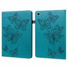 For Samsung Galaxy Tab S6 Lite P610/P615 Embossed Butterfly Pattern Horizontal Flip Leather Tablet Case(Blue) - 1