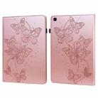 For Samsung Galaxy Tab A 8.0 (2019) T290 Embossed Butterfly Pattern Horizontal Flip Leather Tablet Case(Pink) - 1