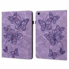 For Samsung Galaxy Tab A 8.0 (2019) T290 Embossed Butterfly Pattern Horizontal Flip Leather Tablet Case(Purple) - 1