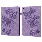 For Samsung Galaxy Tab A 10.1 (2019) T510 Embossed Butterfly Pattern Horizontal Flip Leather Tablet Case(Purple) - 1