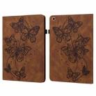 For Samsung Galaxy Tab A 10.1 (2019) T510 Embossed Butterfly Pattern Horizontal Flip Leather Tablet Case(Brown) - 1