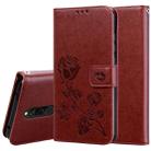 For Xiaomi Redmi 8 Rose Embossed Horizontal Flip PU Leather Case, with Holder & Card Slots & Wallet(Brown) - 1