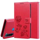 For Xiaomi Redmi Note 8 Rose Embossed Horizontal Flip PU Leather Case, with Holder & Card Slots & Wallet(Red) - 1