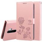 For Xiaomi Redmi Note 8 Pro Rose Embossed Horizontal Flip PU Leather Case, with Holder & Card Slots & Wallet(Rose Gold) - 1