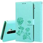 For Xiaomi Redmi Note 8 Pro Rose Embossed Horizontal Flip PU Leather Case, with Holder & Card Slots & Wallet(Green) - 1