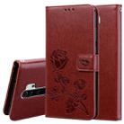 For Xiaomi Redmi Note 8 Pro Rose Embossed Horizontal Flip PU Leather Case, with Holder & Card Slots & Wallet(Brown) - 1