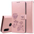 For Galaxy A10s Rose Embossed Horizontal Flip PU Leather Case, with Holder & Card Slots & Wallet(Rose Gold) - 1