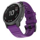 For Garmin Fenix 6X 26mm Silicone Smart Watch Watch Band(Purple) - 1