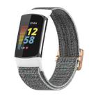 For Fitbit Charge 5 Elastic Nylon Braid Watch Band(Seashell) - 1