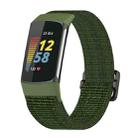 For Fitbit Charge 5 Elastic Nylon Braid Watch Band(Army Green) - 1