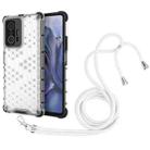 For Xiaomi Mi 11T / 11T Pro Shockproof Honeycomb PC + TPU Case with Neck Lanyard(White) - 1