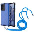 For Xiaomi Mi 11T / 11T Pro Shockproof Honeycomb PC + TPU Case with Neck Lanyard(Blue) - 1