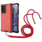 For Xiaomi Mi 11T / 11T Pro Shockproof Honeycomb PC + TPU Case with Neck Lanyard(Red) - 1