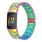 For Fitbit Charge 5 Diamond Stainless Steel Watch Band(Colorful) - 1