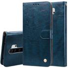 For Xiaomi Redmi Note 8 Pro Business Style Oil Wax Texture Horizontal Flip Leather Case, with Holder & Card Slots & Wallet(Blue) - 1