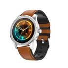 MX10 1.28 inch IPS Touch Screen IP68 Waterproof Smart Watch, Support Sleep Monitoring / Heart Rate Monitoring / Women Menstrual Period Reminder / Bluetooth Call, Style: Leather Strap(Brown) - 1