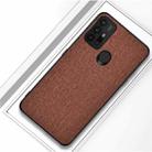 For Motorola Moto G30 Shockproof Cloth Texture PC+ TPU Protective Case(Brown) - 1