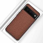 For Google Pixel 6 Shockproof Cloth Texture PC+ TPU Protective Case(Brown) - 1