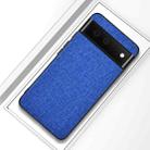 For Google Pixel 6 Pro Shockproof Cloth Texture PC+ TPU Protective Case(Blue) - 1