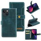 Copper Buckle Horizontal Flip Leather Phone Case with Holder & Card Slots & Wallet For iPhone 13(Green) - 1