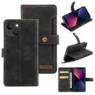 Copper Buckle Horizontal Flip Leather Phone Case with Holder & Card Slots & Wallet For iPhone 13 mini(Black) - 1