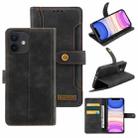 Copper Buckle Horizontal Flip Leather Phone Case with Holder & Card Slots & Wallet For iPhone 12 mini(Black) - 1