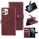 Copper Buckle Horizontal Flip Leather Phone Case with Holder & Card Slots & Wallet For iPhone 11 Pro Max(Maroon) - 1