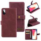 Copper Buckle Horizontal Flip Leather Phone Case with Holder & Card Slots & Wallet For iPhone XS Max(Maroon) - 1