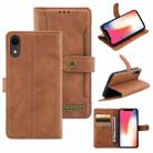 Copper Buckle Horizontal Flip Leather Phone Case with Holder & Card Slots & Wallet For iPhone XR(Brown) - 1